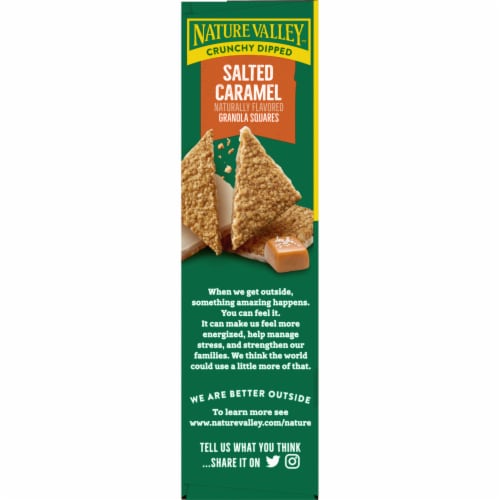 Nature Valley Whole Grain Salted Caramel Crunchy Dipped Granola Squares Lunch Box Snacks Perspective: top
