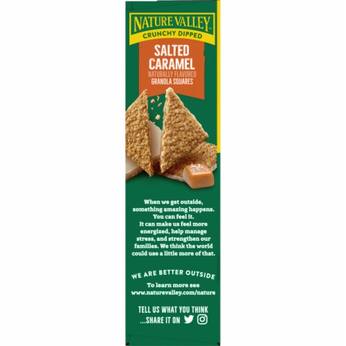 Nature Valley Whole Grain Salted Caramel Crunchy Dipped Granola Squares Lunch Box Snacks Perspective: top