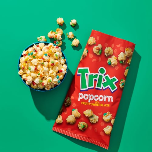 Trix Popcorn Snack with Fruity Sweet Glaze, Snack Bag, 7 oz Perspective: top