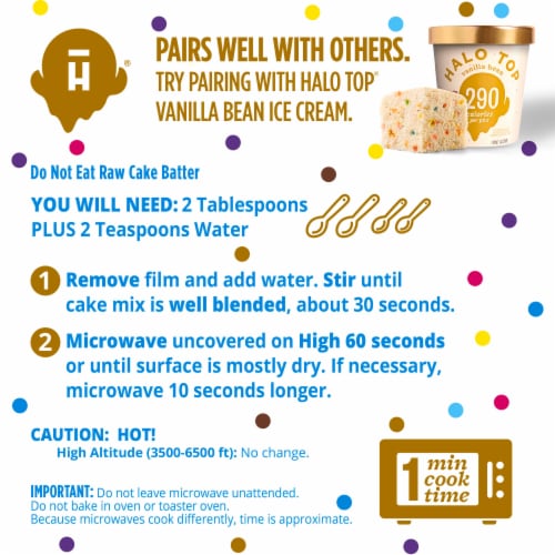 Halo Top® Single Serving Birthday Cake Light Cake Mix Perspective: top