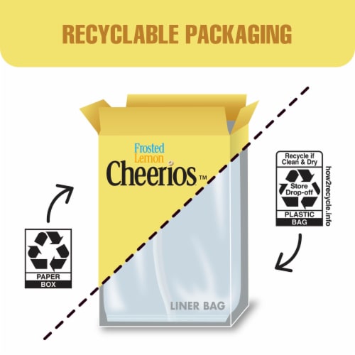 General Mills Frosted Lemon Cheerios Cereal Perspective: top