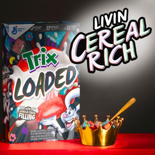 Trix Loaded Crispy Crème Filled Breakfast Cereal Perspective: top