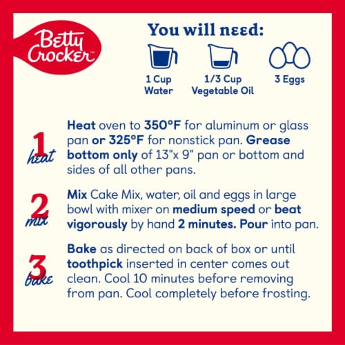 Betty Crocker Favorites Super Moist Yellow Cake Mix Perspective: top