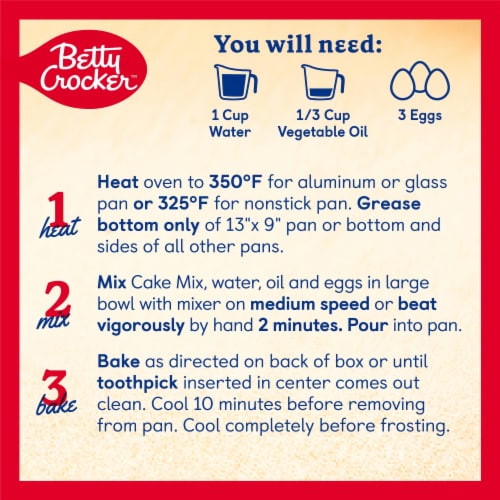 Betty Crocker Favorites Super Moist Vanilla Flavored Cake Mix Perspective: top