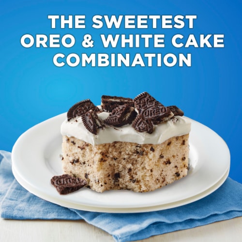 Betty Crocker OREO White Cake With OREO Cookie Pieces Baking Mix Perspective: top