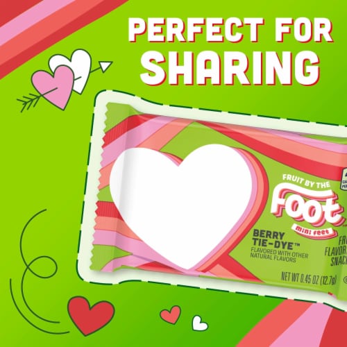 Fruit By The Foot Mini Feet Berry Tie-Dye Fruit Flavored Snacks Valentine's Pack Perspective: top