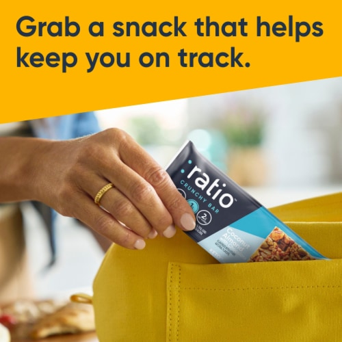 Ratio Coconut Almond with Chocolate Crunchy Keto Friendly Bars Perspective: top