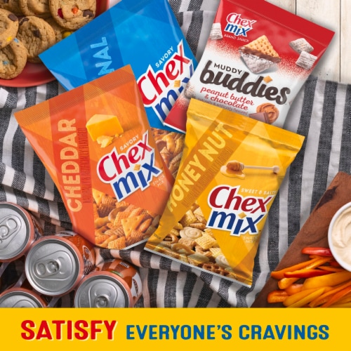 Sweet & Salty Mix Muddy Buddies and Chex Mix Snacks Variety Pack Perspective: top