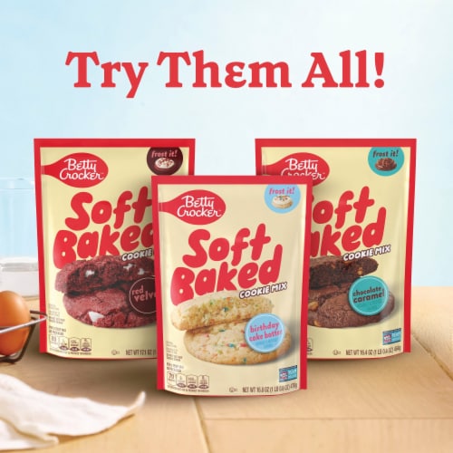 Betty Crocker Soft Baked Cookie Mix, Birthday Cake Batter Flavored, 16.8 oz Perspective: top