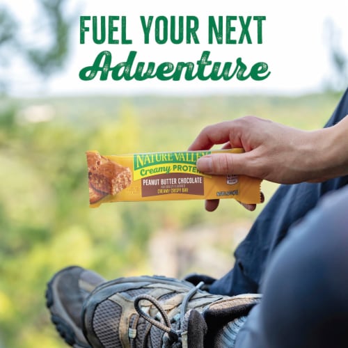 Nature Valley Creamy Protein Peanut Butter Chocolate Snack Bars Perspective: top