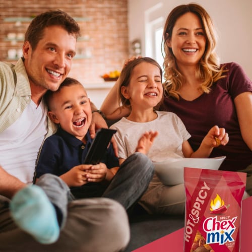 Chex Mix Hot and Spicy Snack Bag Snack Mix Perspective: top