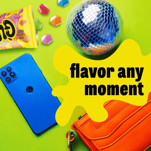 Gushers Fruit Flavored Snacks Tropical Flavor King Size Pouches Perspective: top