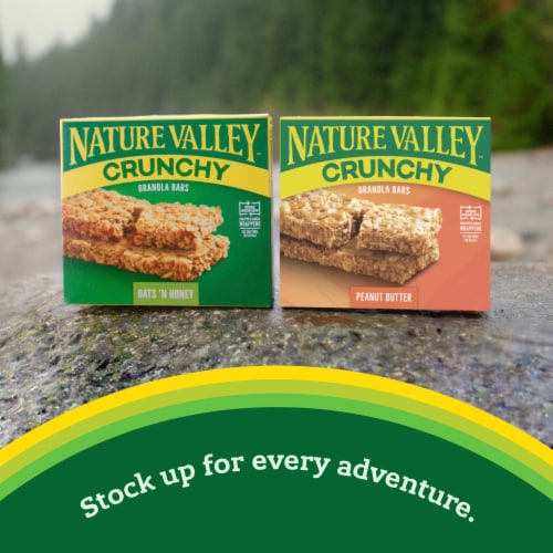 Nature Valley Whole Grain - Peanut Butter Crunchy Granola Bars Sweet Salty Bulk Lunch Box Snacks Perspective: top