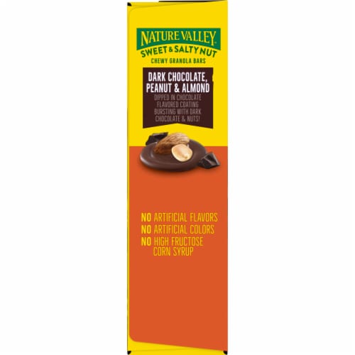 Nature Valley Whole Grain - Dark Chocolate Peanut Almond Sweet and Salty Nut Granola Bars Snacks Perspective: top
