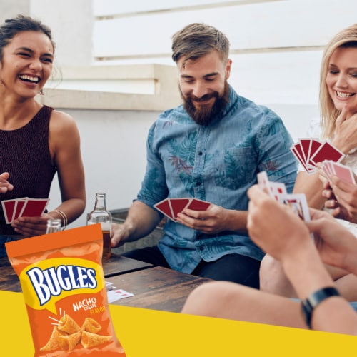 Bugles Nacho Cheese Crispy Corn Snacks Perspective: top