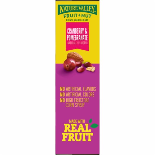 Nature Valley Cranberry Pomegranate Fruit and Nut bars Perspective: top