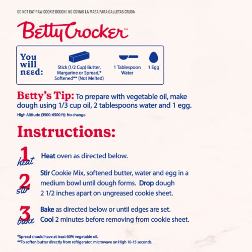 Betty Crocker Double Chocolate Chunk Cookie Mix Perspective: top