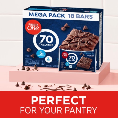 Fiber One 70 Calorie Brownies Chocolate Fudge Snack Bars Perspective: top