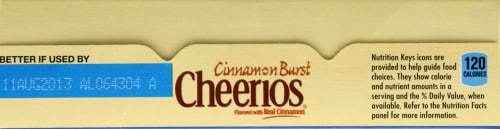 General Mills Cinnamon Burst Cheerios Cereal Perspective: top