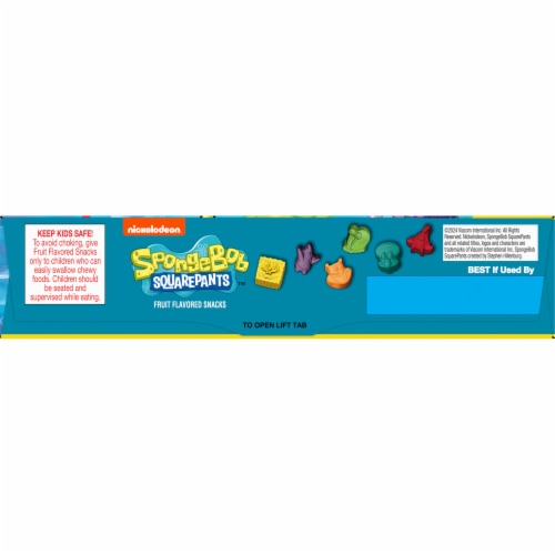 SpongeBob SquarePants Fruit Flavored Snacks Treat Pouches Perspective: top