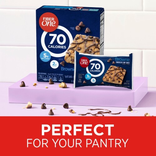 Fiber One 70 Calorie Chocolate Chip Cookie Brownies Perspective: top