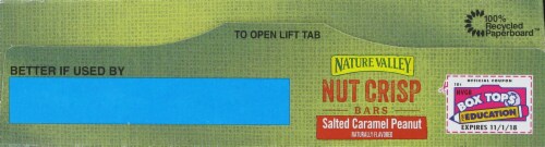 Nature Valley Nut Crisps Salted Caramel Peanut Granola Bars Perspective: top