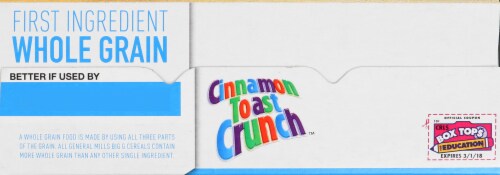 General Mills Cinnamon Toast Crunch Family Size Cereal Perspective: top