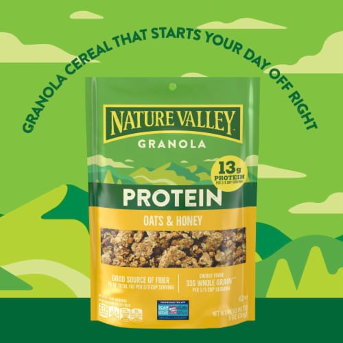Nature Valley Whole Grain Oats and Honey Protein Granola Perspective: top