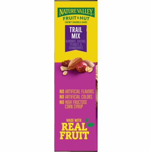 Nature Valley Whole Grain - Trail Mix Chewy Fruit and Nut Granola Bars Sweet Salty Lunch Box Snacks Perspective: top