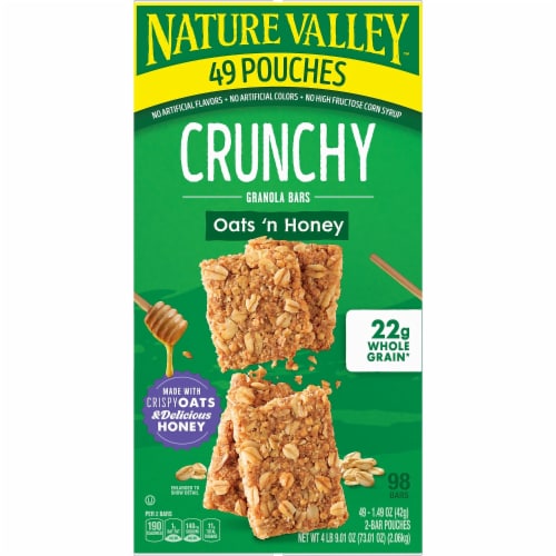 Nature Valley Crunchy Oats 'n Honey Granola Bars 30 Count Perspective: top
