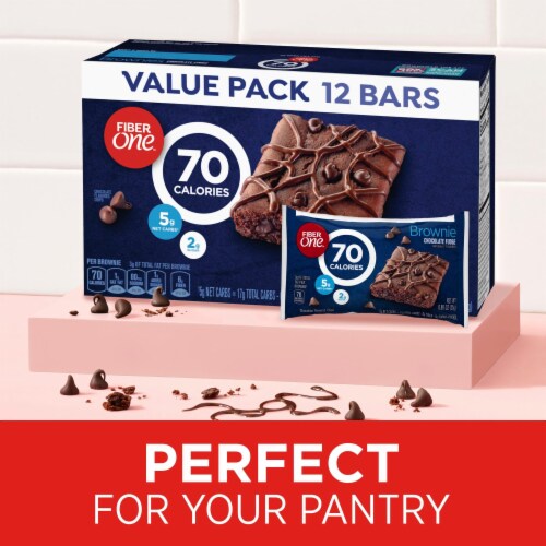 Fiber One 70 Calorie Brownies Chocolate Fudge Snack Bars Perspective: top