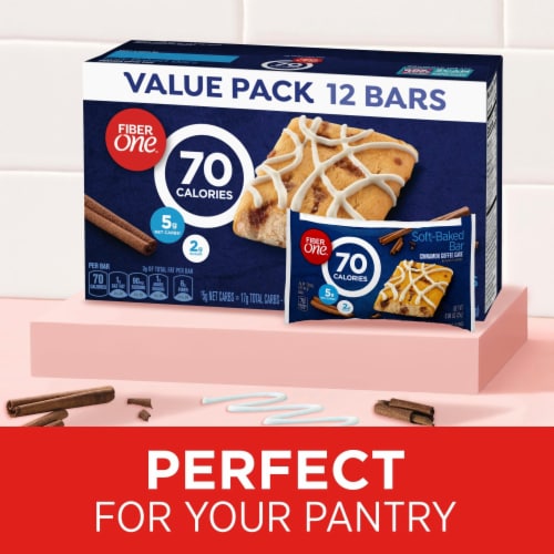 Fiber One Cinnamon Coffee Cake Soft Baked Bars Perspective: top