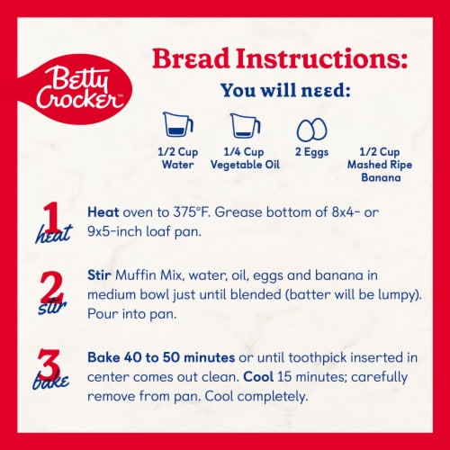Betty Crocker™ Banana Nut Muffin and Quick Bread Mix Perspective: top