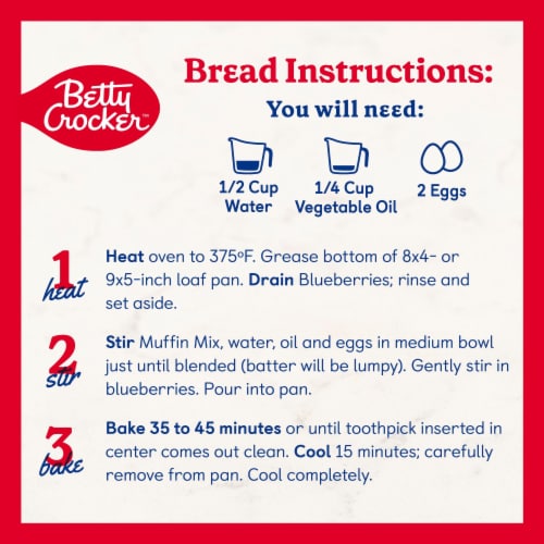 Betty Crocker™ Wild Blueberry Muffin and Quick Bread Mix Perspective: top
