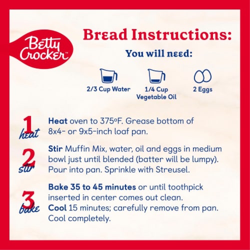 Betty Crocker™ Cinnamon Streusel Muffin and Quick Bread Mix Perspective: top