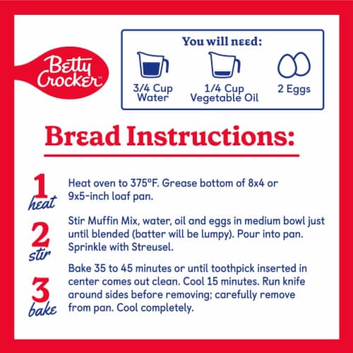 Betty Crocker Lemon Poppy Seed With Streusel Muffin & Quick Bread Mix Perspective: top