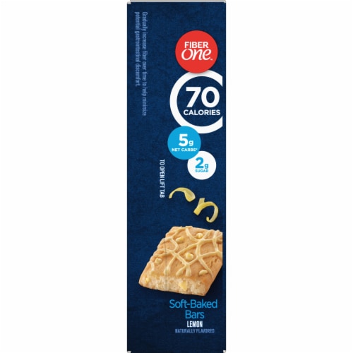 Fiber One Lemon 70 Calorie Soft Baked Bars Low Net Carb Snacks Perspective: top