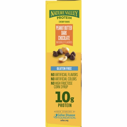 Nature Valley Whole Grain - Peanut Butter Dark Chocolate Chewy Protein Granola Bars Lunch Box Snacks Perspective: top