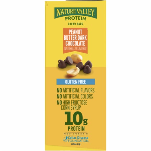 Nature Valley Peanut Butter Dark Chocolate Chewy Protein Granola Bars Snacks Perspective: top