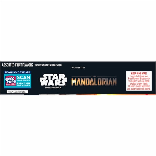 Disney Star Wars The Mandalorian Gluten Free Fruit Flavored Snacks Perspective: top