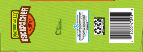 Nature Valley Backpacker Chocolate Chip Chewy Oatmeal Bites Perspective: top