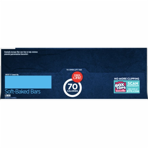 Fiber One 70 Calorie Soft Baked Bars Lemon Snack Bars Perspective: top