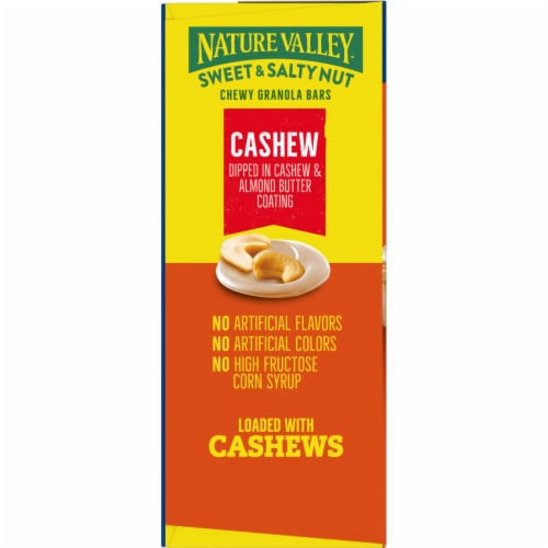 Nature Valley Whole Grain - Cashew Sweet and Salty Nut Chewy Granola Bars Lunch Box Snacks Perspective: top