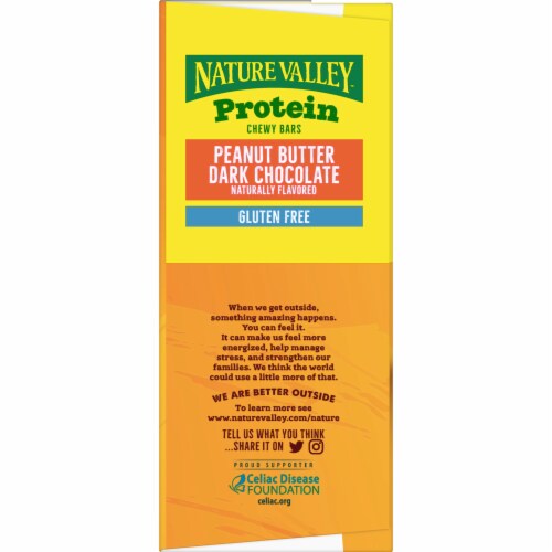 Nature Valley Chewy Protein Peanut Butter Dark Chocolate Granola Bars Perspective: top