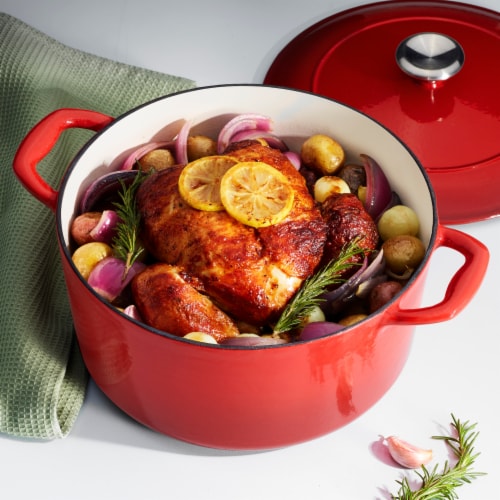 Tramontina Covered Round Dutch Oven - Red Perspective: top