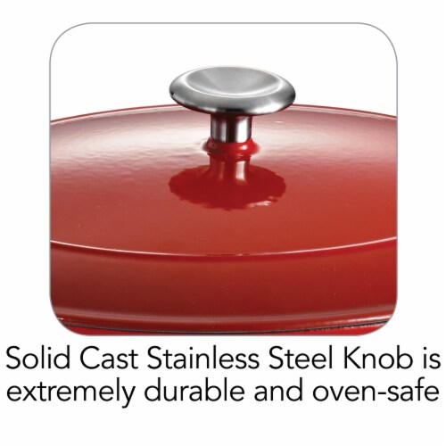 Tramontina Gourmet Covered Oval Cast Iron Dutch Oven - Gradated Red Perspective: top