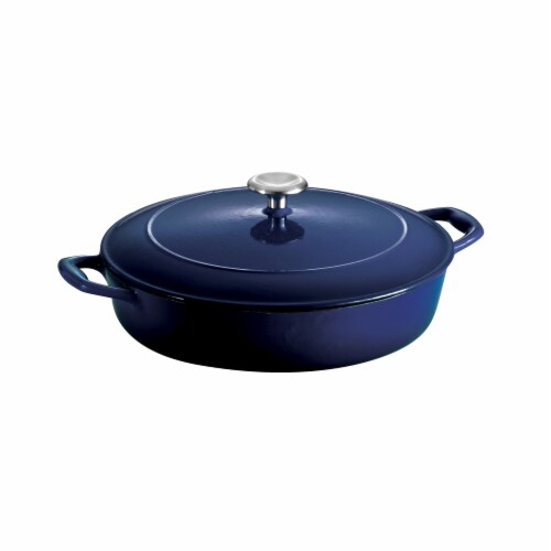 Tramontina Gourmet Covered Cast Iron Braiser - Gradated Cobalt Perspective: top