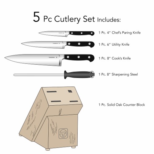 Tramontina Pro-Series Cutlery Set with Block Perspective: top