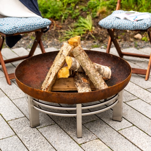 Curonian 79Jura Jura Stainless Steel & Wood Burning Fire Pit Perspective: top