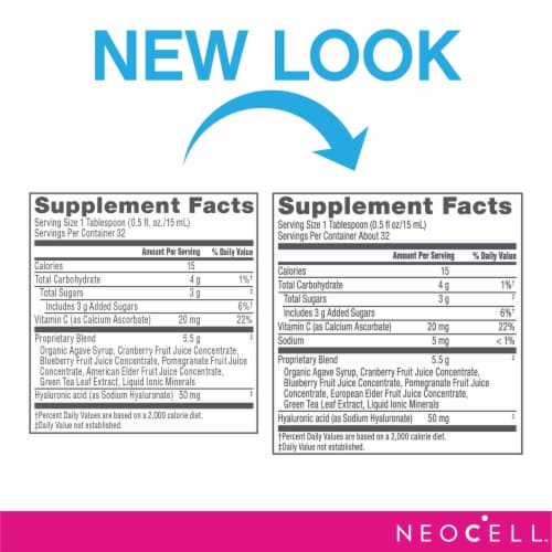 NeoCell Hyaluronic Acid with Vitamin C Berry Liquid Perspective: top